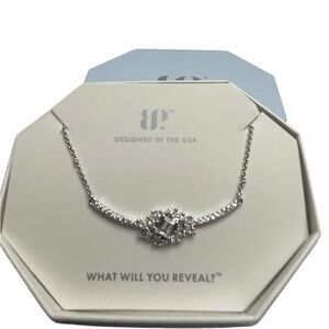 Bomb Party Necklace NK45747 “The Show Opener” Rhodium/Diamond Cubic Zirconia NIB